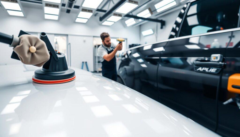 Exterior car waxing and polishing services