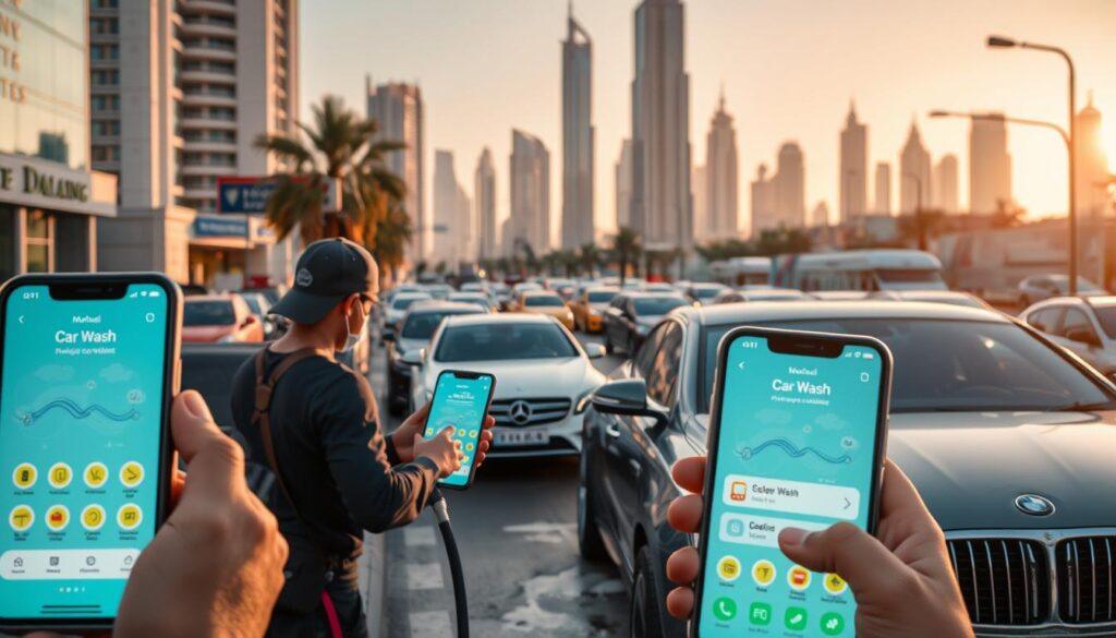 Mobile car wash apps in Dubai
